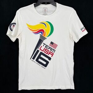 Polo Ralph Lauren Team USA 2016 Rio Olympics T-Shirt Small White Graphic